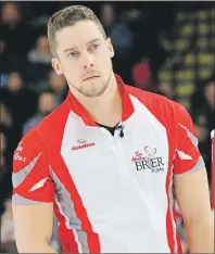  ?? CHUCK GRADY/SPECIAL TO TC MEDIA ?? Charlottet­own’s Brett Gallant is second on the Brad Gushue rink at the Tim Hortons Brier in St. John’s, N.L.