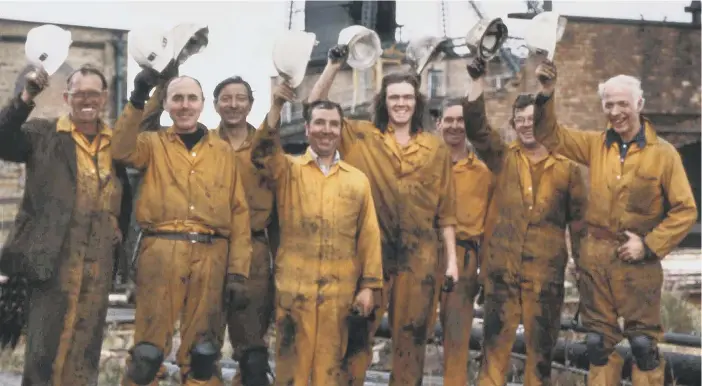  ??  ?? A 1981 scene as workers at Houghton Colliery were pictured at the end of an era.