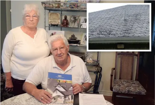  ??  ?? Les retraités Denise et Robert Juteau ne savent pas où ils prendront l’argent pour remplacer des bardeaux de leur toit PHOTOS MARIE-ÈVE DUMONT (mortaise).
