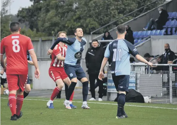  ??  ?? Striker Andrew Johnson admitted he had mixed feelings after scoring against his former club Bishop Auckland