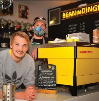  ??  ?? Luke and Justin Burgess in their Bean in Dingle coffee shop. Photo by Declan Malone.