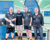  ?? Photo / Supplied ?? Bowls4Life Tournament runnersup Aaron Byrant (left), Grant Sargison and Peter Jones with Warren from STAROS.