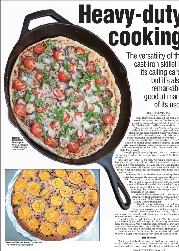  ?? (TNS/Pittsburgh Post-Gazette) ?? Best Ever Skillet Pizza With Eggplant Parmesan topping