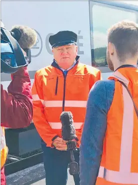  ?? PICTURE / SUPPLIED ?? Regional Economic Developmen­t Minister Shane Jones answering questions after announcing major North Auckland rail line improvemen­ts.