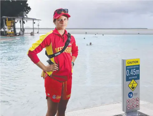  ?? Picture: STEWART McLEAN ?? NOT ON: Cairns Lifeguards including Mikaela Scullen, pictured, have called on parents to supervise their children after a one-year-old Japanese boy was pulled from the water on Friday after being left supervised by his brother, 12.