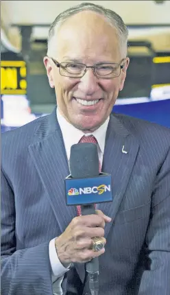  ?? NBC Sports ?? WHAT A RIDE: Mike “Doc” Emrick’s storied career as a hockey play-by-play man took him from the minor leagues to NHL teams and, finally, TV networks such as his final stop with NBC Sports.