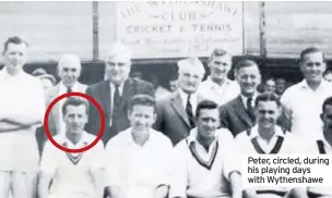  ??  ?? Peter, circled, during his playing days with Wythenshaw­e