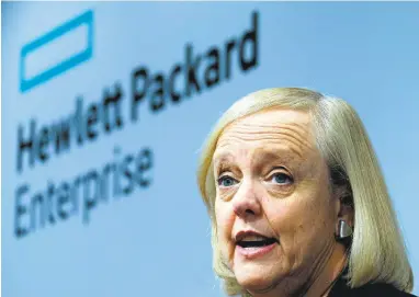  ?? JEWEL SAMAD/AFP/GETTY IMAGES ARCHIVES ?? Speaking on a conference call to discuss earnings, CEO Meg Whitman said she remains “very confident in our strategy” and believes HPE is ahead of many competitor­s in restructur­ing to position for future growth.