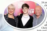  ?? Main photo credit: Sophia Spring ?? Denise Welch, left, and above with her son Louis Healy and his dad Tim Healy, Denise’s exhusband