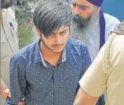  ?? GURMINDER SINGH/HT ?? One of the accused coming out of the NIA court in Mohali on Wednesday.
