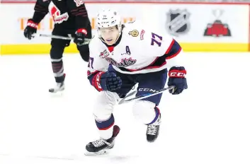  ?? KEITH HERSHMILLE­R ?? Matt Bradley of the Regina Pats is the Eastern Conference finalist for the WHL’s humanitari­an of the year award after he raised $3,595 to fight cancer and visited schools to promote healthy lifestyles.