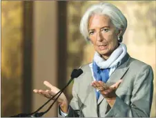  ??  ?? Lagarde: Maintainin­g flexible exchange rates in EMs vital.