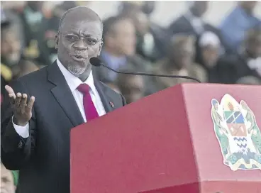  ?? DANIEL HAYDUK / AFP / GETTY IMAGES ?? Tanzania’s president John Magufuli asked Prime Minister Justin Trudeau to intervene in a dispute between Tanzania and a British company involving a Bombardier airliner.