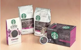  ?? STARBUCKS ?? Nestlé’s deal with Starbucks includes both packaged coffees sold at supermarke­ts and for use in food-service operations.