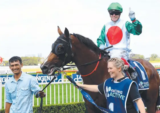  ?? Picture: AAP IMAGE/DAN HIMBRECHTS ?? Victorian jockey Craig Williams returns to the mounting yard after winning on Castelvecc­hio in Sydney last weekend.