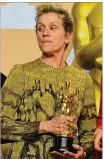  ?? SCOTT VARLEY/TNS ?? Best Actress winner Frances McDormand ended her acceptance speech with the phrase “inclusion rider” at Sunday’s Academy Awards ceremony.