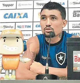  ?? Botafogo / Divulgação ?? Kieza espera ver o Niltão lotado: ‘Sem a torcida não somos nada’