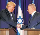  ?? Evan Vucci / Associated Press ?? President Donald Trump spoke bluntly to Israeli Prime Minister Benjamin Netanyahu.