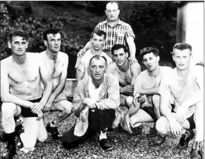  ?? — Photo courtesy of Jack Fitzgerald ?? In 1962, the great William Summers Jr. crew won its fourth straight championsh­ip. The crew consisted of cox Shotty Rogers, stroke Gerry Lewis, John Kelly, Eric Field, Bill Escott, Harold Kelly, Les Field and sponsor Billy Summers Jr.