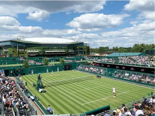  ??  ?? 1 La Geria's Vineyard 2 Sunny Wimbledon courts 3 Classic London