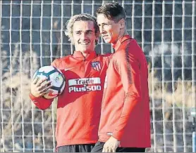  ?? FOTO: J.A.S ?? Griezmann y Fernando Torres apunta a pareja de ataque ante el Espanyol