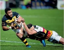  ?? PHOTO: ANDY JACKSON/STUFF ?? Toa Halafihi relished Taranaki first competitio­n match of the season against Waikato.