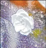  ?? Las Vegas Review-Journal ?? Benjamin Hager
A rose created on a block of ice at Villarreal’s Las Vegas workspace.