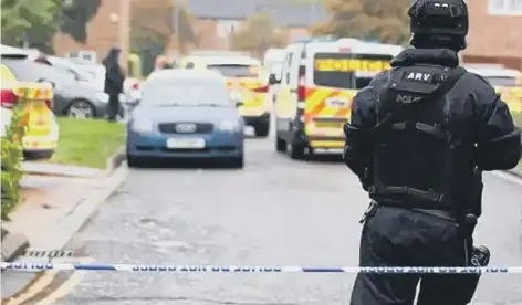  ??  ?? Police at the scene of the stand off in Bretton. Photo: Terry Harris