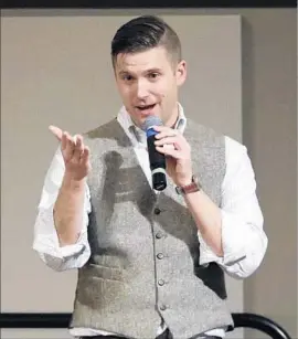  ?? David J. Phillip Associated Press ?? “WE TAKE this very seriously,” Richard Spencer said. He showed The Times a letter from Virginia confirming his group fixed its registrati­on problem.