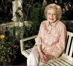  ?? MATT SAYLES — THE ASSOCIATED PRESS FILE ?? Actress Betty White poses for a portrait June 9, 2010in Los Angeles. White turns 99on Jan. 17.