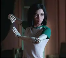  ??  ?? The character Alita, voiced by Rosa Salazar, in a scene from ‘Alita: Battle Angel.’