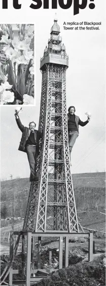  ??  ?? A replica of Blackpool Tower at the festival.