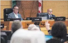  ?? JULIE JOCSAK
THE ST. CATHARINES STANDARD ?? Regional chair Alan Caslin, left, and CAO Carmen D'Angelo are pictured at last Thursday’s council meeting.