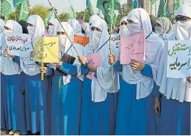  ?? AFP ?? Islamabad. El acto de las mujeres en la capital de Pakistán.