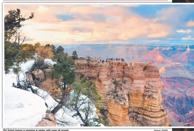  ?? Picture: iSTOCK ?? The Grand Canyon is stunning in winter with snow all around