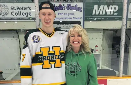  ??  ?? Tricia Wack’s son, Stephen, was one of 16 people killed in the April 6 crash of a bus carrying the Humboldt Broncos junior team.