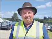  ?? (Pic: John Ahern) ?? IS IT TOM OR T.R.? In this case, it’s chairman of Araglin Hall committee, Tom McCarthy, greeting visitors to Araglin Community Field last Sunday - country and Irish star, T.R Dallas, is, however, Araglin bound, as he tops the bill at the next drive in concert, scheduled for bank holiday Monday, 2nd August.