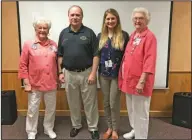  ?? Kaitlyn Rigdon/News-Times ?? ProMed: From left, Peggy Plummer, president of the Auxiliary Club, Ken Kelley, CEO and president of ProMed, Alex Bennett, Senior Circle advisor and Virginia Mendor, director of volunteers of the Auxiliary Club, attended the Senior Circle Lunch & Learn....