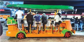  ?? ?? Zimbabwe Tourism Authority partnered with Cafe’ Espresso to introduce the party bike in Harare