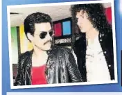  ??  ?? Rami Malek as Freddie Mercury, right and with Gwilym Lee as Brian May, left