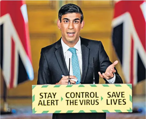  ??  ?? Rishi Sunak, the Chancellor, said the furlough had been one of the ‘most generous’ in the world, but it was ‘right’ that employers should now begin to contribute more