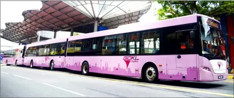  ??  ?? GoKL is a public bus service that offers free rides for commuters within the Central Business District of Kuala Lumpur.