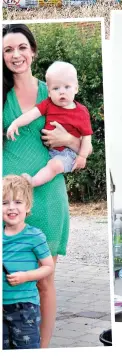  ?? ?? Testing the water: Sarah Rainey at home with her sons Charlie and baby Flynn