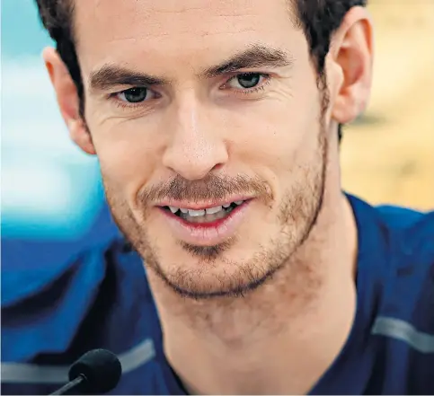  ??  ?? Great Scot: Andy Murray reacts in Paris yesterday to the news that he will finally emulate his great rivals Novak Djokovic, Roger Federer and Rafael Nadal by reaching No 1