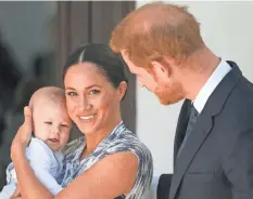  ?? POOL/ SAMIR HUSSEIN/ WIREIMAGE ?? Prince Harry, Duchess Meghan and baby Archie in South Africa in October 2019.