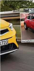  ??  ?? mit dem Kia-SUV Sportag Geschäf sführer Baldur Tecius