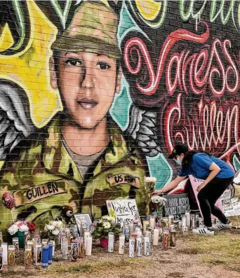  ?? Jay Janner / Tribune News Service ?? Murals honoring Army Spc. Vanessa Guillén have appeared around the country, including this one near Fort Hood. Now, the House has passed a bill to rename the post office at 5302 Galveston Road for her.