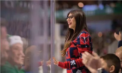  ?? Photograph: USA TODAY Network/SIPA USA/PA Images ?? Mia Khalifa at a hockey game in Dallas in 2017. ‘Khalifa has been frank about how little she made during her three-month stint in porn.’