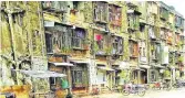  ??  ?? The dilapidate­d BDD chawl buildings at Sewri