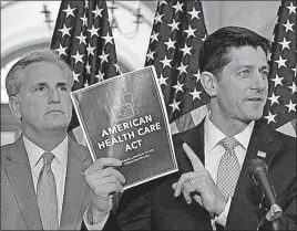  ?? [SUSAN WALSH / ASSOCIATED PRESS] ?? House Speaker Paul Ryan spoke about the American Health Care Act on Capitol Hill on March 7.